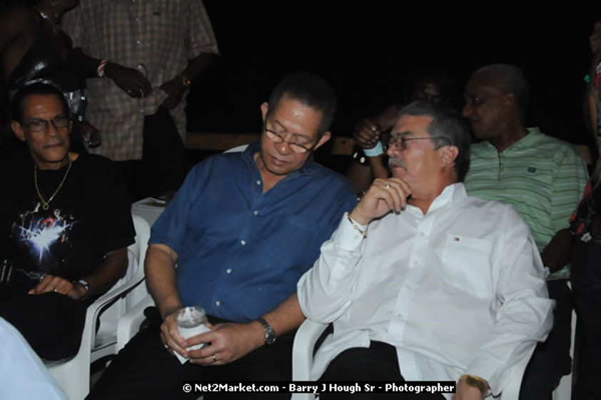 The Hon. Orette Bruce Goldwin, M.P., Prime Minister of Jamaica, Minister of Tourism, Hon. Edmund Bartlett, and Director of Tourism, Basil Smith at the Air Jamaica Jazz and Blues Festival 2008 The Art of Music - Ridday, January 25, 2008 - Air Jamaica Jazz & Blues 2008 The Art of Music venue at the Aqaueduct on Rose Hall Resort & Counrty Club, Montego Bay, St. James, Jamaica W.I. - Thursday, January 24 - Saturday, January 26, 2008 - Photographs by Net2Market.com - Claudine Housen & Barry J. Hough Sr, Photographers - Negril Travel Guide, Negril Jamaica WI - http://www.negriltravelguide.com - info@negriltravelguide.com...!