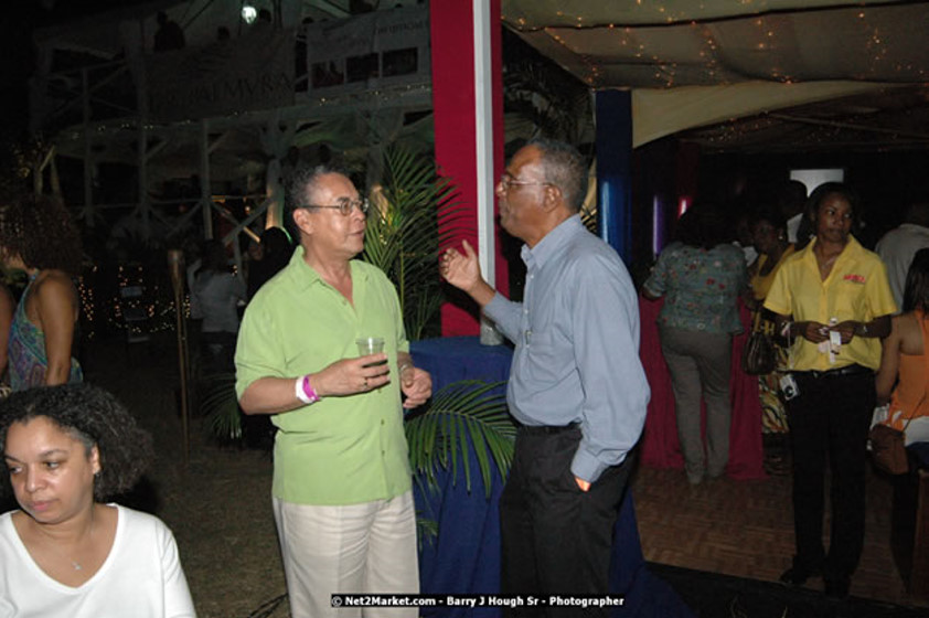 The Hon. Orette Bruce Goldwin, M.P., Prime Minister of Jamaica, Minister of Tourism, Hon. Edmund Bartlett, and Director of Tourism, Basil Smith at the Air Jamaica Jazz and Blues Festival 2008 The Art of Music - Thrusday, January 24, 2008 - Air Jamaica Jazz & Blues 2008 The Art of Music venue at the Aqaueduct on Rose Hall Resort & Counrty Club, Montego Bay, St. James, Jamaica W.I. - Thursday, January 24 - Saturday, January 26, 2008 - Photographs by Net2Market.com - Claudine Housen & Barry J. Hough Sr, Photographers - Negril Travel Guide, Negril Jamaica WI - http://www.negriltravelguide.com - info@negriltravelguide.com...!