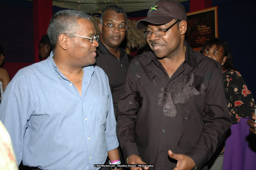 The Hon. Orette Bruce Goldwin, M.P., Prime Minister of Jamaica, Minister of Tourism, Hon. Edmund Bartlett, and Director of Tourism, Basil Smith at the Air Jamaica Jazz and Blues Festival 2008 The Art of Music - Thrusday, January 24, 2008 - Air Jamaica Jazz & Blues 2008 The Art of Music venue at the Aqaueduct on Rose Hall Resort & Counrty Club, Montego Bay, St. James, Jamaica W.I. - Thursday, January 24 - Saturday, January 26, 2008 - Photographs by Net2Market.com - Claudine Housen & Barry J. Hough Sr, Photographers - Negril Travel Guide, Negril Jamaica WI - http://www.negriltravelguide.com - info@negriltravelguide.com...!