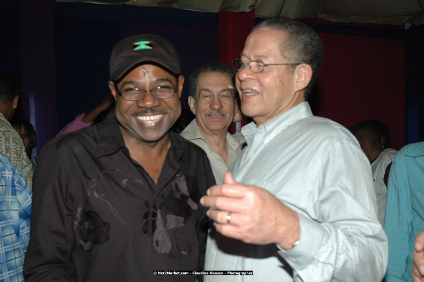 The Hon. Orette Bruce Goldwin, M.P., Prime Minister of Jamaica, Minister of Tourism, Hon. Edmund Bartlett, and Director of Tourism, Basil Smith at the Air Jamaica Jazz and Blues Festival 2008 The Art of Music - Thrusday, January 24, 2008 - Air Jamaica Jazz & Blues 2008 The Art of Music venue at the Aqaueduct on Rose Hall Resort & Counrty Club, Montego Bay, St. James, Jamaica W.I. - Thursday, January 24 - Saturday, January 26, 2008 - Photographs by Net2Market.com - Claudine Housen & Barry J. Hough Sr, Photographers - Negril Travel Guide, Negril Jamaica WI - http://www.negriltravelguide.com - info@negriltravelguide.com...!