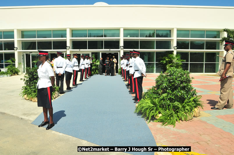 The Unveiling Of The Commemorative Plaque By The Honourable Prime Minister, Orette Bruce Golding, MP, And Their Majesties, King Juan Carlos I And Queen Sofia Of Spain - On Wednesday, February 18, 2009, Marking The Completion Of The Expansion Of Sangster International Airport, Venue at Sangster International Airport, Montego Bay, St James, Jamaica - Wednesday, February 18, 2009 - Photographs by Net2Market.com - Barry J. Hough Sr, Photographer/Photojournalist - Negril Travel Guide, Negril Jamaica WI - http://www.negriltravelguide.com - info@negriltravelguide.com...!