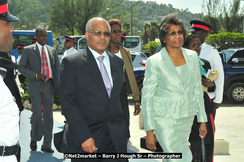 The Unveiling Of The Commemorative Plaque By The Honourable Prime Minister, Orette Bruce Golding, MP, And Their Majesties, King Juan Carlos I And Queen Sofia Of Spain - On Wednesday, February 18, 2009, Marking The Completion Of The Expansion Of Sangster International Airport, Venue at Sangster International Airport, Montego Bay, St James, Jamaica - Wednesday, February 18, 2009 - Photographs by Net2Market.com - Barry J. Hough Sr, Photographer/Photojournalist - Negril Travel Guide, Negril Jamaica WI - http://www.negriltravelguide.com - info@negriltravelguide.com...!