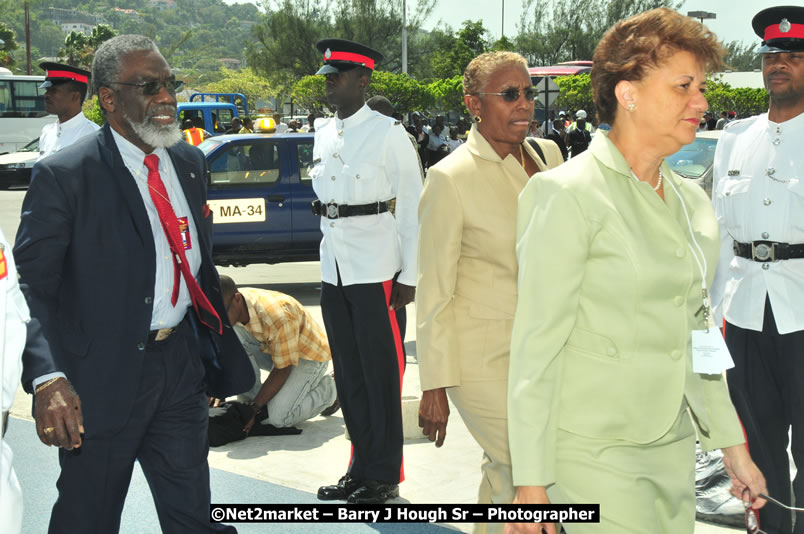 The Unveiling Of The Commemorative Plaque By The Honourable Prime Minister, Orette Bruce Golding, MP, And Their Majesties, King Juan Carlos I And Queen Sofia Of Spain - On Wednesday, February 18, 2009, Marking The Completion Of The Expansion Of Sangster International Airport, Venue at Sangster International Airport, Montego Bay, St James, Jamaica - Wednesday, February 18, 2009 - Photographs by Net2Market.com - Barry J. Hough Sr, Photographer/Photojournalist - Negril Travel Guide, Negril Jamaica WI - http://www.negriltravelguide.com - info@negriltravelguide.com...!