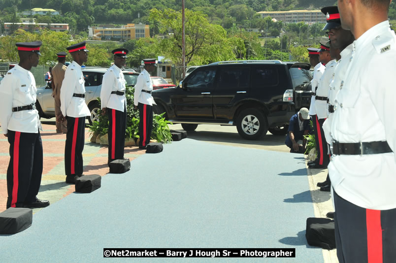 The Unveiling Of The Commemorative Plaque By The Honourable Prime Minister, Orette Bruce Golding, MP, And Their Majesties, King Juan Carlos I And Queen Sofia Of Spain - On Wednesday, February 18, 2009, Marking The Completion Of The Expansion Of Sangster International Airport, Venue at Sangster International Airport, Montego Bay, St James, Jamaica - Wednesday, February 18, 2009 - Photographs by Net2Market.com - Barry J. Hough Sr, Photographer/Photojournalist - Negril Travel Guide, Negril Jamaica WI - http://www.negriltravelguide.com - info@negriltravelguide.com...!