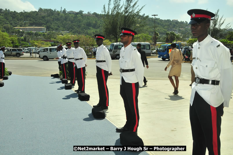 The Unveiling Of The Commemorative Plaque By The Honourable Prime Minister, Orette Bruce Golding, MP, And Their Majesties, King Juan Carlos I And Queen Sofia Of Spain - On Wednesday, February 18, 2009, Marking The Completion Of The Expansion Of Sangster International Airport, Venue at Sangster International Airport, Montego Bay, St James, Jamaica - Wednesday, February 18, 2009 - Photographs by Net2Market.com - Barry J. Hough Sr, Photographer/Photojournalist - Negril Travel Guide, Negril Jamaica WI - http://www.negriltravelguide.com - info@negriltravelguide.com...!