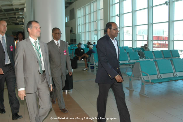 Minister of Tourism, Hon. Edmund Bartlett - Director of Tourism, Basil Smith, and Mayor of Montego Bay, Councillor Charles Sinclair Launch of Winter Tourism Season at Sangster International Airport, Saturday, December 15, 2007 - Sangster International Airport - MBJ Airports Limited, Montego Bay, Jamaica W.I. - Photographs by Net2Market.com - Barry J. Hough Sr, Photographer - Negril Travel Guide, Negril Jamaica WI - http://www.negriltravelguide.com - info@negriltravelguide.com...!