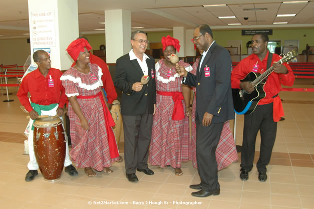 Minister of Tourism, Hon. Edmund Bartlett - Director of Tourism, Basil Smith, and Mayor of Montego Bay, Councillor Charles Sinclair Launch of Winter Tourism Season at Sangster International Airport, Saturday, December 15, 2007 - Sangster International Airport - MBJ Airports Limited, Montego Bay, Jamaica W.I. - Photographs by Net2Market.com - Barry J. Hough Sr, Photographer - Negril Travel Guide, Negril Jamaica WI - http://www.negriltravelguide.com - info@negriltravelguide.com...!