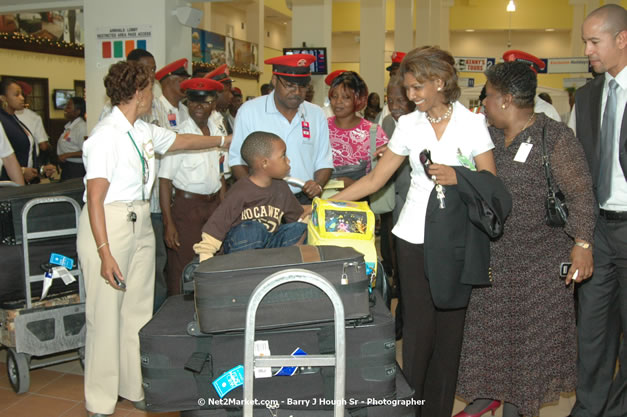 Minister of Tourism, Hon. Edmund Bartlett - Director of Tourism, Basil Smith, and Mayor of Montego Bay, Councillor Charles Sinclair Launch of Winter Tourism Season at Sangster International Airport, Saturday, December 15, 2007 - Sangster International Airport - MBJ Airports Limited, Montego Bay, Jamaica W.I. - Photographs by Net2Market.com - Barry J. Hough Sr, Photographer - Negril Travel Guide, Negril Jamaica WI - http://www.negriltravelguide.com - info@negriltravelguide.com...!