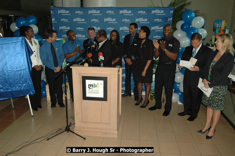 JetBue Airways' Inaugural Air Service between Sangster International Airport, Montego Bay and John F. Kennedy Airport, New York at MBJ Airports Sangster International Airport, Montego Bay, St. James, Jamaica - Thursday, May 21, 2009 - Photographs by Net2Market.com - Barry J. Hough Sr, Photographer/Photojournalist - Negril Travel Guide, Negril Jamaica WI - http://www.negriltravelguide.com - info@negriltravelguide.com...!