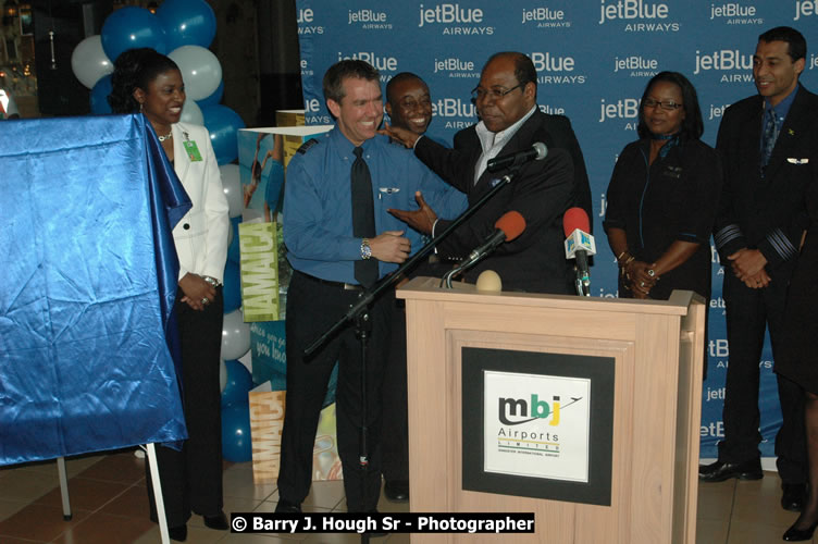 JetBue Airways' Inaugural Air Service between Sangster International Airport, Montego Bay and John F. Kennedy Airport, New York at MBJ Airports Sangster International Airport, Montego Bay, St. James, Jamaica - Thursday, May 21, 2009 - Photographs by Net2Market.com - Barry J. Hough Sr, Photographer/Photojournalist - Negril Travel Guide, Negril Jamaica WI - http://www.negriltravelguide.com - info@negriltravelguide.com...!