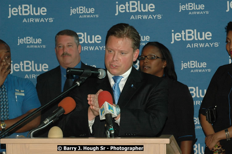 JetBue Airways' Inaugural Air Service between Sangster International Airport, Montego Bay and John F. Kennedy Airport, New York at MBJ Airports Sangster International Airport, Montego Bay, St. James, Jamaica - Thursday, May 21, 2009 - Photographs by Net2Market.com - Barry J. Hough Sr, Photographer/Photojournalist - Negril Travel Guide, Negril Jamaica WI - http://www.negriltravelguide.com - info@negriltravelguide.com...!