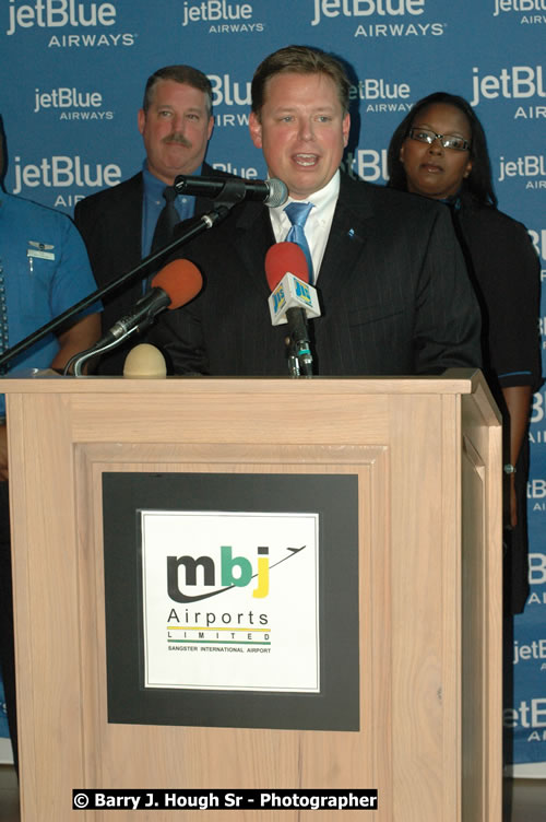 JetBue Airways' Inaugural Air Service between Sangster International Airport, Montego Bay and John F. Kennedy Airport, New York at MBJ Airports Sangster International Airport, Montego Bay, St. James, Jamaica - Thursday, May 21, 2009 - Photographs by Net2Market.com - Barry J. Hough Sr, Photographer/Photojournalist - Negril Travel Guide, Negril Jamaica WI - http://www.negriltravelguide.com - info@negriltravelguide.com...!