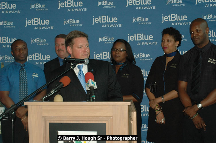 JetBue Airways' Inaugural Air Service between Sangster International Airport, Montego Bay and John F. Kennedy Airport, New York at MBJ Airports Sangster International Airport, Montego Bay, St. James, Jamaica - Thursday, May 21, 2009 - Photographs by Net2Market.com - Barry J. Hough Sr, Photographer/Photojournalist - Negril Travel Guide, Negril Jamaica WI - http://www.negriltravelguide.com - info@negriltravelguide.com...!