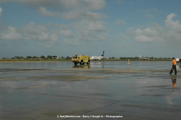 MBJ Airports Limited Welcomes WestJet Airlines - Inaugural Scheduled Service From Toronto Pearsons International Airport - Monday, December 10, 2007 - Sangster International Airport - MBJ Airports Limited, Montego Bay, Jamaica W.I. - Photographs by Net2Market.com - Barry J. Hough Sr, Photographer - Negril Travel Guide, Negril Jamaica WI - http://www.negriltravelguide.com - info@negriltravelguide.com...!