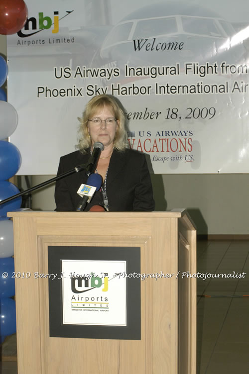 US Airways Inaugurtes New Service from Phoenix Sky Harbor International Airport to Sangster International Airport, Friday, December 18, 2009, Sangster International Airport, Montego Bay, St. James, Jamaica W.I. - Photographs by Net2Market.com - Barry J. Hough Sr, Photographer/Photojournalist - The Negril Travel Guide - Negril's and Jamaica's Number One Concert Photography Web Site with over 40,000 Jamaican Concert photographs Published -  Negril Travel Guide, Negril Jamaica WI - http://www.negriltravelguide.com - info@negriltravelguide.com...!