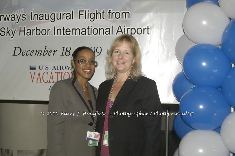 US Airways Inaugurtes New Service from Phoenix Sky Harbor International Airport to Sangster International Airport, Friday, December 18, 2009, Sangster International Airport, Montego Bay, St. James, Jamaica W.I. - Photographs by Net2Market.com - Barry J. Hough Sr, Photographer/Photojournalist - The Negril Travel Guide - Negril's and Jamaica's Number One Concert Photography Web Site with over 40,000 Jamaican Concert photographs Published -  Negril Travel Guide, Negril Jamaica WI - http://www.negriltravelguide.com - info@negriltravelguide.com...!