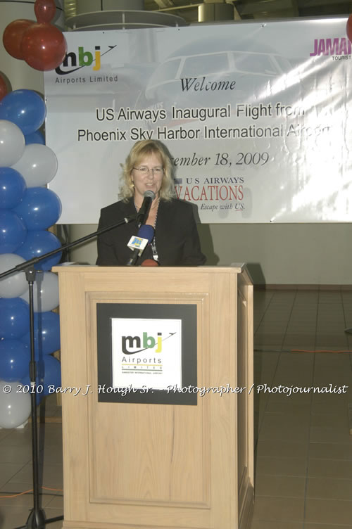 US Airways Inaugurtes New Service from Phoenix Sky Harbor International Airport to Sangster International Airport, Friday, December 18, 2009, Sangster International Airport, Montego Bay, St. James, Jamaica W.I. - Photographs by Net2Market.com - Barry J. Hough Sr, Photographer/Photojournalist - The Negril Travel Guide - Negril's and Jamaica's Number One Concert Photography Web Site with over 40,000 Jamaican Concert photographs Published -  Negril Travel Guide, Negril Jamaica WI - http://www.negriltravelguide.com - info@negriltravelguide.com...!