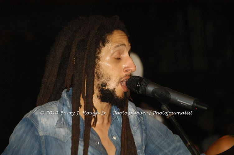 Julian Marley - Grammy Nominee & Son of the Legend Bob Marley - Live in Concert - Also featuring Ras Noble, Power Drill, Iron Head, & Robin Banks - Backing Band Roots Warrior, plus DJ Gemini @ One Love Reggae Concerts Series 09/10 @ Negril Escape Resort & Spa, February 2, 2010, One Love Drive, West End, Negril, Westmoreland, Jamaica W.I. - Photographs by Net2Market.com - Barry J. Hough Sr, Photographer/Photojournalist - The Negril Travel Guide - Negril's and Jamaica's Number One Concert Photography Web Site with over 40,000 Jamaican Concert photographs Published -  Negril Travel Guide, Negril Jamaica WI - http://www.negriltravelguide.com - info@negriltravelguide.com...!